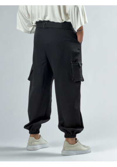 Cocopelli Siyah Erkek Bol Kesim Kargo Cepli Jogger Pantolon Coc3301