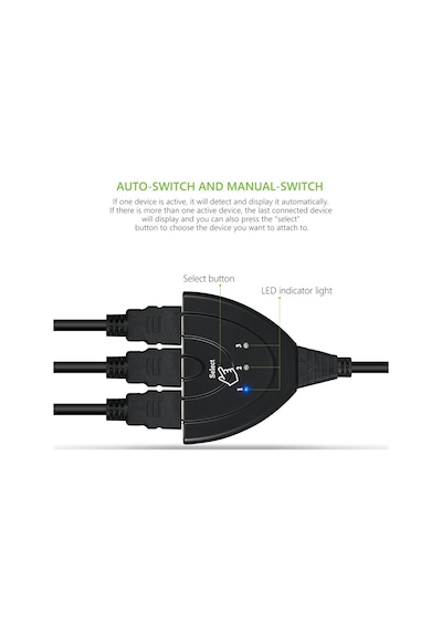 3 Port Hdmi Switch Çoklayıcı 4586P Çoğaltıcı Splitt Çoklama Çoklu