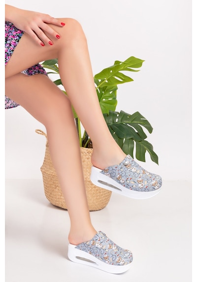 Gri Ayıcık Desenli Kapalı Airmax Terlik Gri