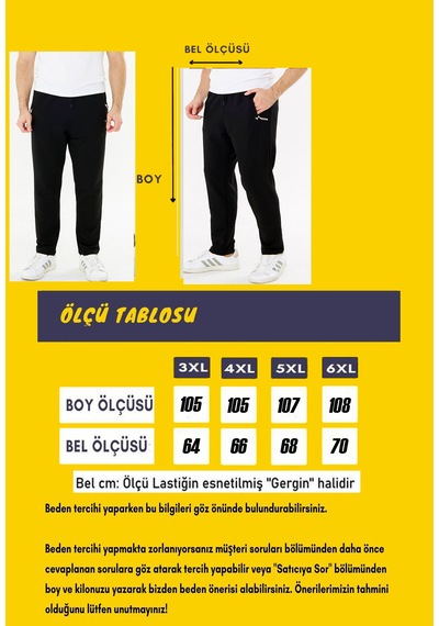 Trendhill Erkek Siyah İki İplik Fermuarlı Cepli Düz Paça Büyük Beden Eşofman Altı Syh7814b