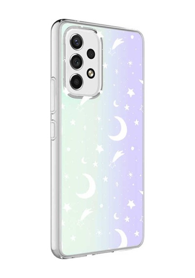 Samsung Uyumlu Galaxy A13 4g Kılıf Zore M-blue Desenli Kapak Moon No4