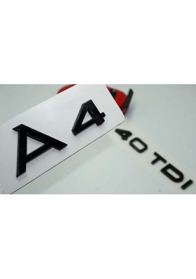 Audi A4 40 TDi Parlak Siyah ABS 3M 3D Bagaj Yazı Logo Ürü