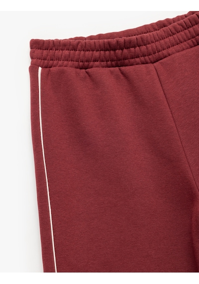 Koton Beli Lastikli Geniş Paça Eşofman Altı Bordo 7wkg40020ak