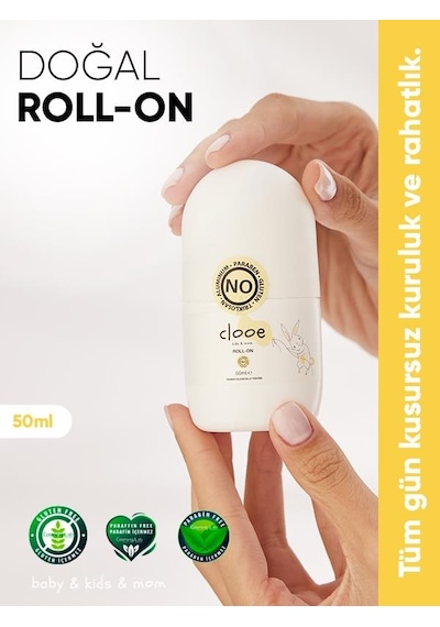 Clooe Unisex Clooe Lekesiz Fresh Gözenek Kapatmaz Ter Kokusu Önleyici Doğal Roll-On 50 ML