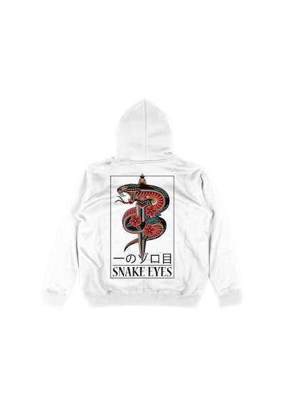 Tarzsokak Snake Eyes Beyaz Oversize Unisex Kapüşonlu Sweatshirt Hoodie
