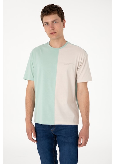 U.S. Polo Assn. Erkek Comfort Fit Bisiklet Yaka Su Yeşili Tişört 50306903-VR048