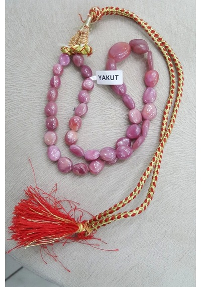 Yakut Kolye Doğal Taş Yakut 1 Cm Taşlı Kolye Yakut Gücün Taşı Çok renkli