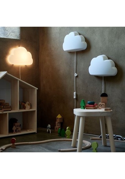 Ikea Upplyst Çocuk Duvar Lambası, Beyaz, Led'li