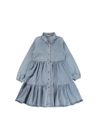 Civil Girls Denim Gömlek 10-13 Yaş Elbise - Mavi