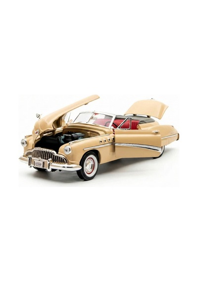 Motormax 1:18 1949 Buick Roadmaster Diecast Model Araba - Bej - Metal Koleksiyon Araç Lisanslı