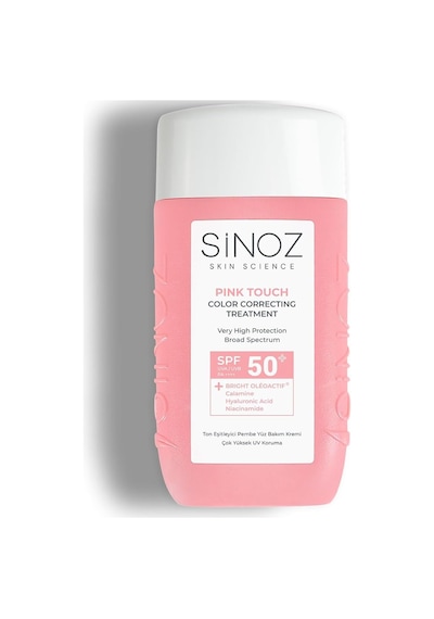 Sinoz Pink Touch Anında Ton Eşitleyici Leke Karşıtı Spf50+ Pembe Sıvı Yüz Güneş Kremi Pa++++ 50ml Sku: Mır8690010407160