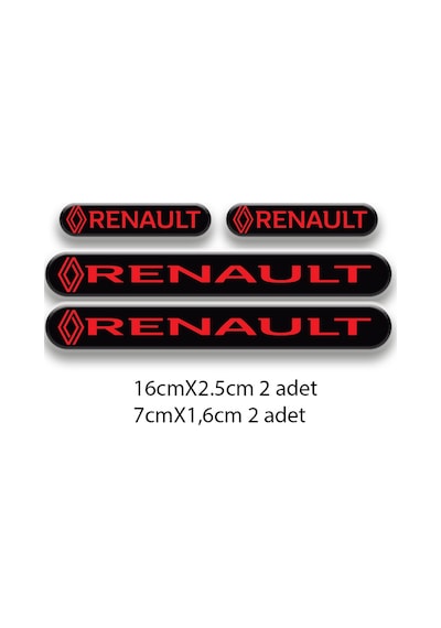 Otomobil Stıcker Seti Renault 3d Damla 4'lü 2 Nötr
