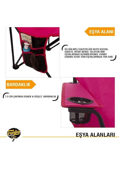 V2 Fuşya Xl Lüks Kamp Sandalyesi