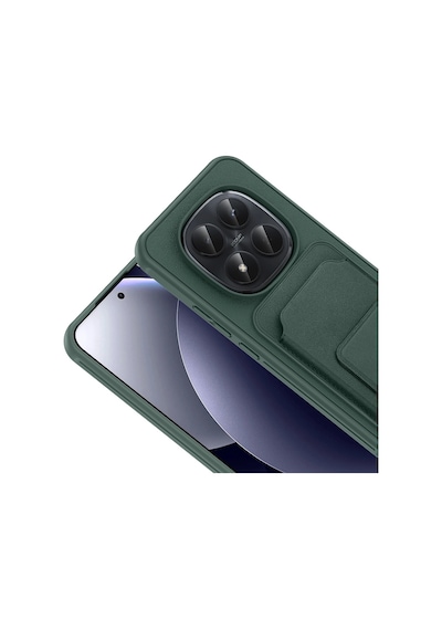 Xiaomi Redmi Note 15 Pro Plus Kılıf Kartlıklı Tpu Redclick Bikart Kapak Koyu Yeşil