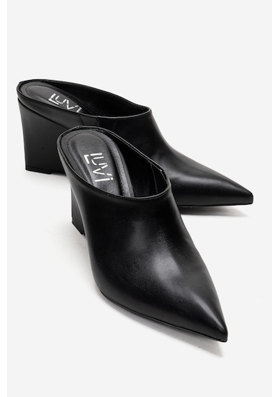 Luvishoes Senso Siyah Cilt Sivri Burunlu Kadın Dolgu Topuklu Terlik Siyah Luvishoes Senso Siyah Cilt Sivri Burunlu Kadın Dolgu Topuklu Terlik Siyah