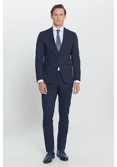 AC&Co / Altınyıldız Classics ERKEK LACI Ekstra Slim Fit Dar Kesim Kırlangıç Yaka Takım Elbise Lacivert