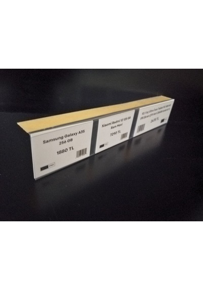 10 Adet Yapışkanlı Etiketlik Profil 24 x 4 CM Raf Etiketlik İsimlik