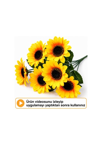 2 Adet Yapay Ayçiçeği Demeti 7'li Sarı Sarı