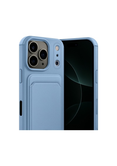 Apple iPhone  Uyumlu,  17 Pro Max Kelvin Kartvizitli Silikon - Mavi