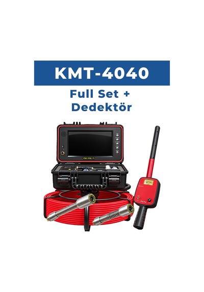 KMT-4040 Profesyonel 40 Metre Kanal Görüntüleme Kamerası 9 İnç Ips Ekran, Metraj Sayacı Ve Ekran Kaydı Full Set