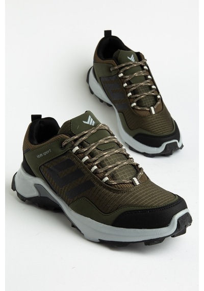 Dilimler Ayakkabı Erkek Treking Spor Ayakkabı Siyah Haki İthal Bağcıklı-4554 Haki