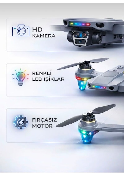 S107 Katlanabilir 4k Hd 2 Kameralı Fpv Canlı Görüntü 2 Bataryalı Ve Taşıma Çantalı Drone