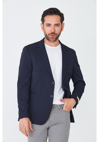 Lacivert Slim Fit Blazer Erkek Ceket Laci