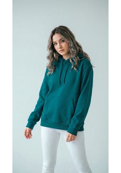 Hoxie Unisex Rahat Kesim Pamuklu Yumuşak Dokulu İçi Polarlı Basic Desenli Kapüşonlu Sweatshirt Petrol Yeşili Hoxie Unisex Rahat Kesim Pamuklu Yumuşak Dokulu İçi Polarlı Basic Desenli Kapüşonlu Sweatshirt Petrol Yeşili