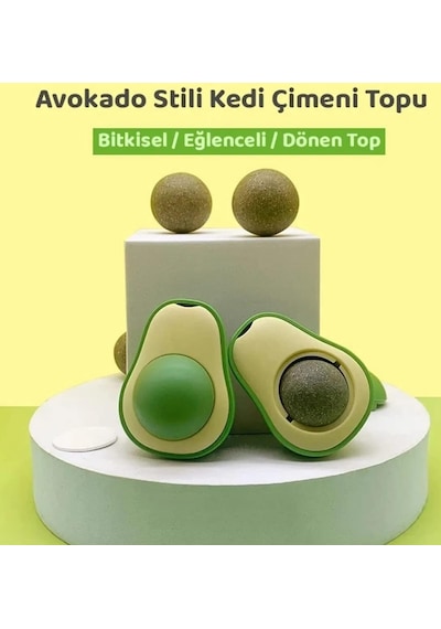 Sogud Avokado Kedi Nanesi Oyuncağı Yapışkanlı Catnip Topu İle Kediler İçin Çiğneme Ve Azaltıcı Oyun Doğal Kedi Otu İle Diş Sağlığına Destek Eğlenceli Evcil Kedi Oyuncağı 3 Lü Set