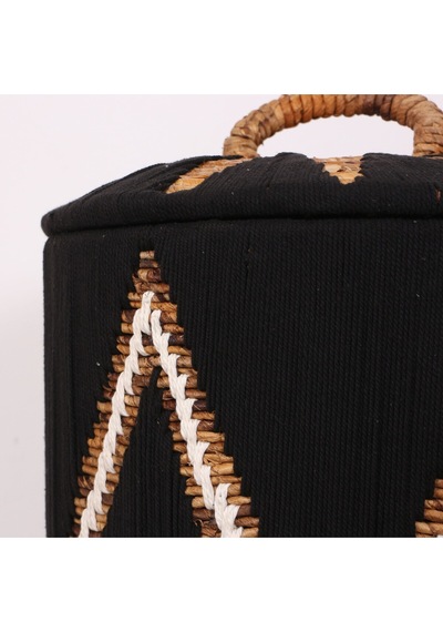 Söke Makrome Ve Doğal Abaka - Kapaklı Sepet 45x48 Cm Mix