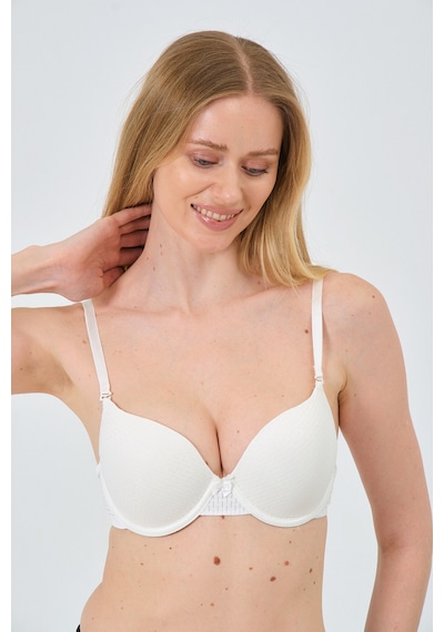 Mistirik Blera Model Push Up Destekli Extra Dolgu Detaylı Kaplı Doublu Premium Günlük Büstiyer Ekru Renk Ekru