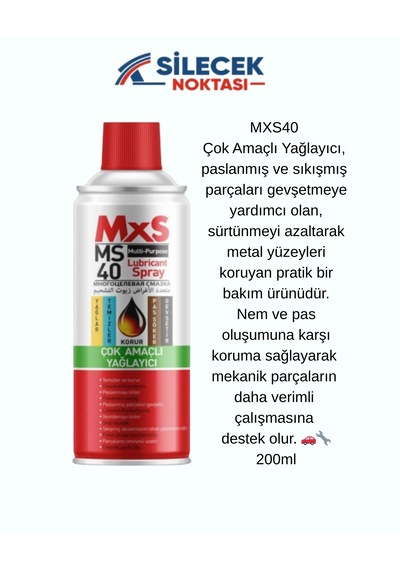 Mxs40 Gıcırtıcı Önler Çok Amaçlı Yağlayıcı 200ml 70060 1 adet