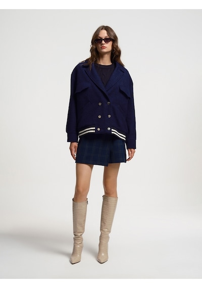 Regular Fit Kadın Mont Lacivert
