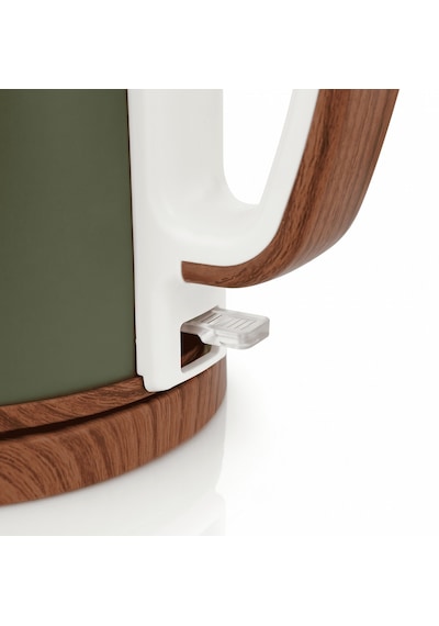 Egetürk TeaDem Style Ahşap Görünümlü Çay Makinesi Çaycı 2000W 1.7L Kettle 1.2L Demlik 304 Çelik Gövde Neft Yeşili