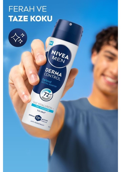 Men Erkek Sprey Deodorant Derma Control Defend 150ml,hyaluron,pro Vitamin B5,72 Saat perspirant