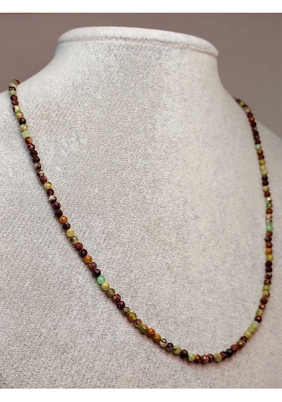 Krizopras Taşı 3mm Kolye (Sabit Klipsli) Sarı