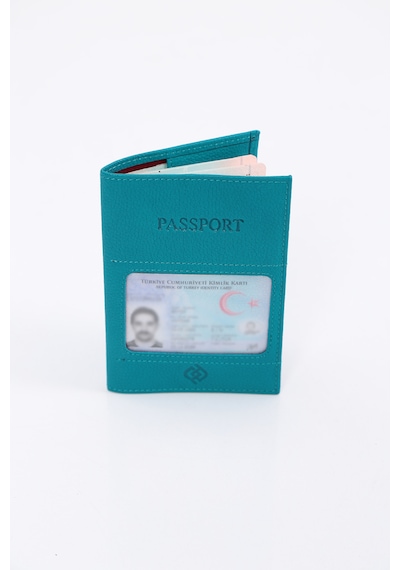 Prava Deri World Hakiki Deri El Yapımı Kimliklik Bölümü Olan Pasaportluk Turkuaz