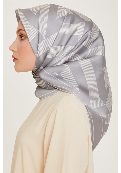 Armine Sura İpek Eşarp 9255d S - 90 X 90 / Gri - 85 Gri - 85