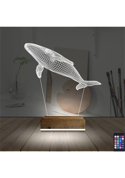 Luvivia Balina 3d Lamba - Masa Gece Lambası Şeffaf