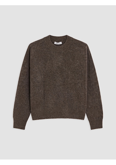 Lcwaıkıkı Classic Kahverengi Bisiklet Yaka Oversize Kadın Triko Kazak