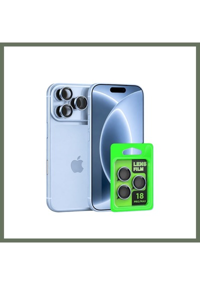 Bezos Apple iPhone 18 Pro Max Uyumlu Raze Metal Kamera Lens - Açık Mavi Bezos1
