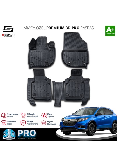 S-dizayn Honda Hr-v 3d Pro Havuzlu Paspas 2021 Üzeri A+ Kalite