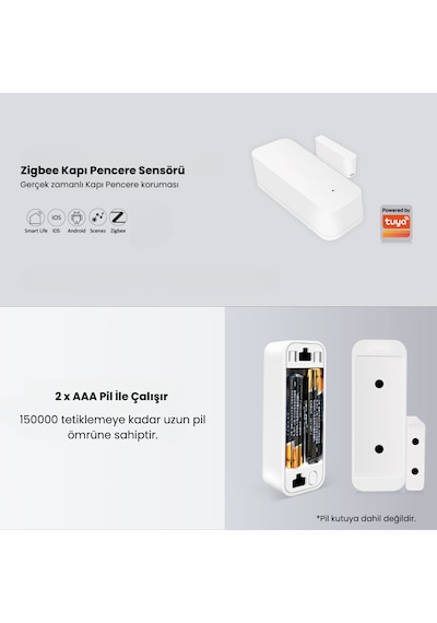 Zigbee Kapı Pencere Sensörü - Tuya, Ewelink, Homeassistant Uyumlu