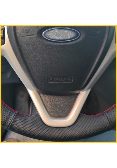 Ford Fiesta 2009-2015 Araca Özel Direksiyon Kılıfı Karbon Noktal