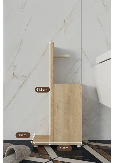 Kiraz %100 Mdf Tuvalet Kağıtlığı Lefkas Meşe