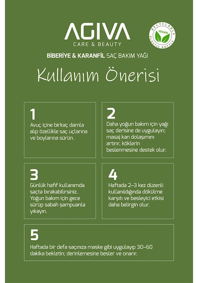 Agiva Biberiye&Karanfil Dökülme Karşıtı Saç Bakım Yağı 100 ML