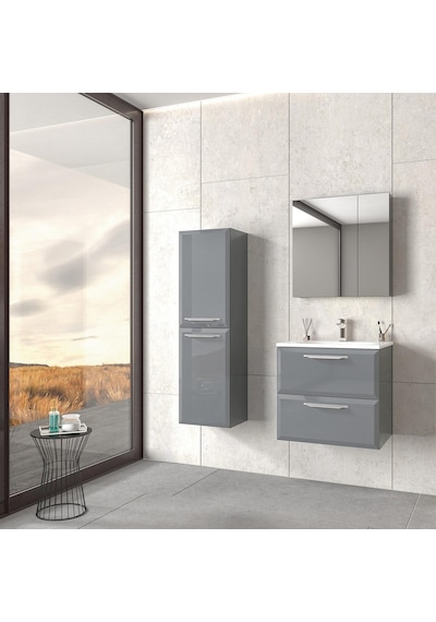 Orka Nuvola 65 Cm Mdf Parlak Gri Banyo Dolabı Alt Modül Ve Lavabo Gri Orka Nuvola 65 Cm Mdf Parlak Gri Banyo Dolabı Alt Modül Ve Lavabo Gri