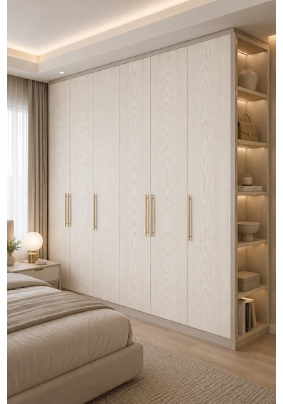 Deconitte Premium Beyaz Ahşap Desenli Kendinden Yapışkanlı Pvc Mobilya Dolap Tezgah Kaplama Folyosu 60x100 Cm