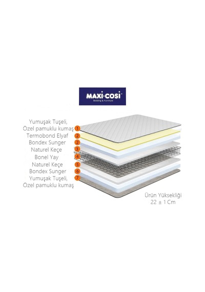 Uzunbebe 80X180 Maxi-Cosi Silvercareortopedik 80*180 Yaylı Yatak