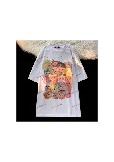 Y2k Unisex Harajuka Anime Retro Kawai Kuromi T-shirt Kod Rertr Tarzsokak 6630 Beyaz